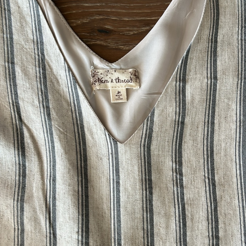 Hem & Thread black/cream stripe jumpsuit - Picture 3 of 8